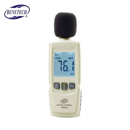 BENETECH Noise Meter Sound Decibel Meter,Digital Mini Sound Pressure Level Meter, Audio Noise Measurement 30-130dBA ,MAX /MIN Hold,Auto Backlight (Batteries not (Best Sound Meter App)