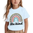thumbnail image 2 of Hihipz Tween Girls Be Kind T-Shirt Leopard Rainbow Print Short Sleeve Comfy Tee Kids Kindness Tshirt, 2 of 5