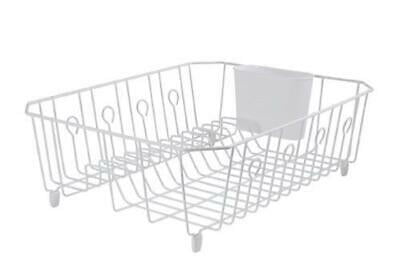 W x 17.6 in D x 5.9 in Rubbermaid  13.8 in H Steel  Dish Drainer  Bisque 