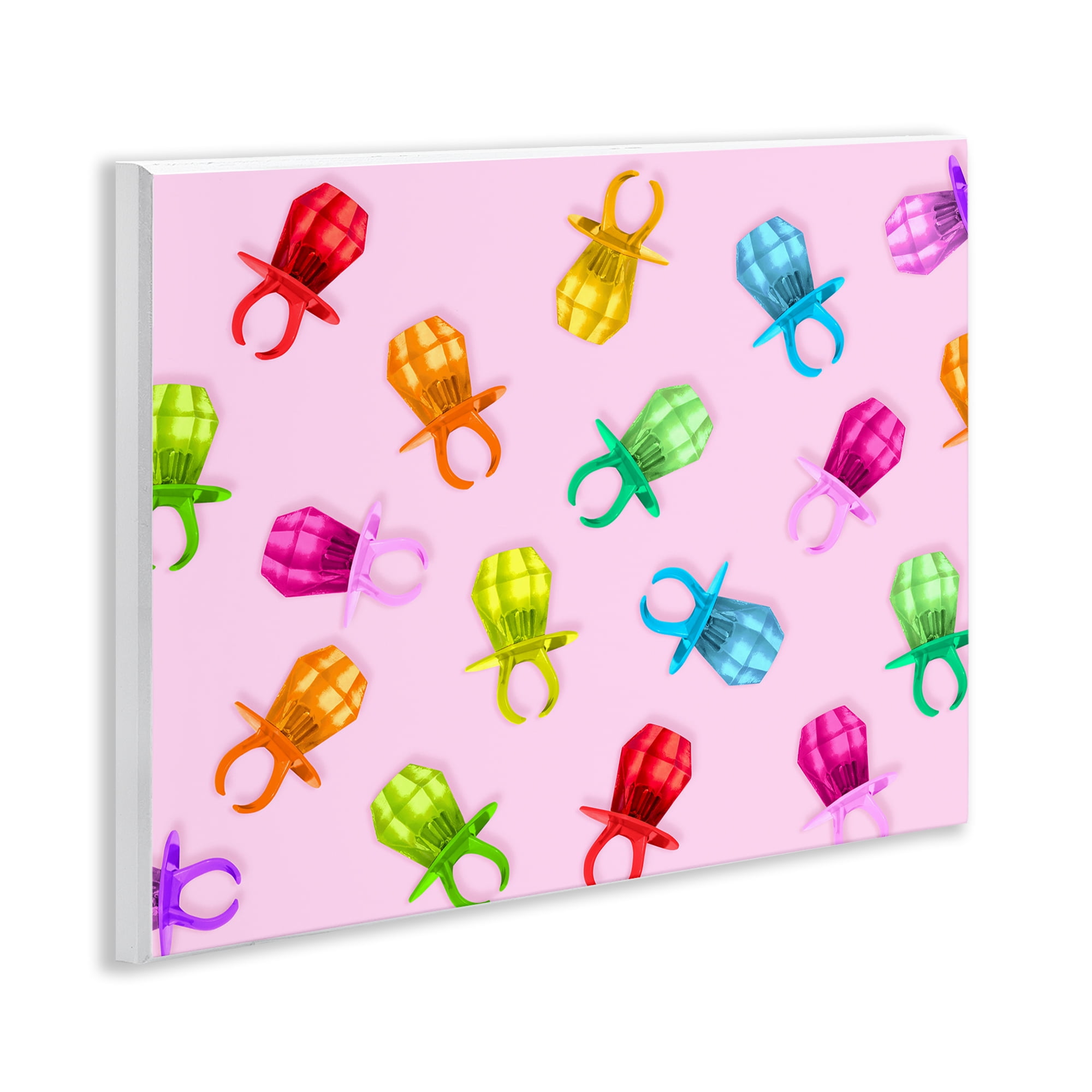 Stupell Industries Candy Gem Ring Party Pattern Wall Plaque Art, design by LISH Creative