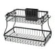 thumbnail image 3 of Cesta de almacenamiento para encimera, 2 cestas de frutas, desmontable, multiusos, resistente, para pan y refrigerios. Negro, 3 of 8