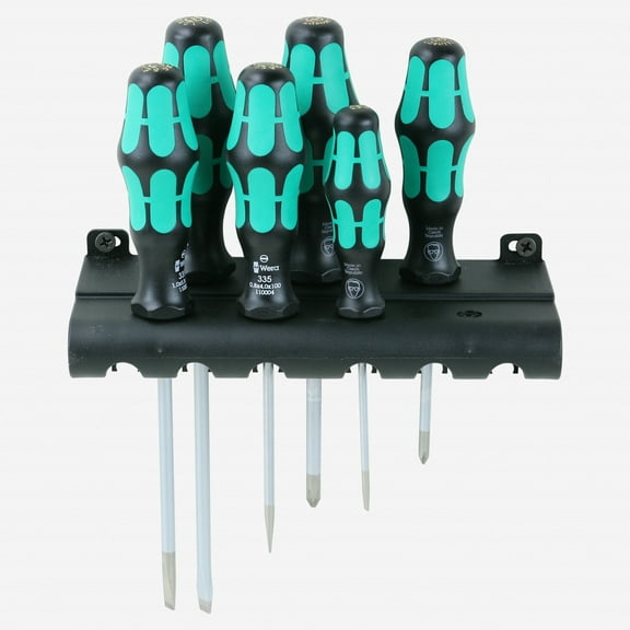 Wera 105656 Kraftform Plus Slotted/Pozidriv Screwdriver Set   Rack