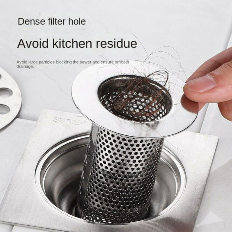 Casewin 2pcs Bathtub Drain Strainer, Small Wide Rim 1.57 Diameter ,  Stainless Steel Sink Drain Strainer,Drain Hair Catcher Perfect for Bathtub  and Utility Sink Laundry Tub 