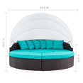 thumbnail image 6 of Lounge Daybed Sofa Bed, Blue, Rattan, Wicker, Outdoor Patio Balcony Cafe Bistro Garden Hospitality Restaurant, Modern Contemporary HB34967, 6 of 9