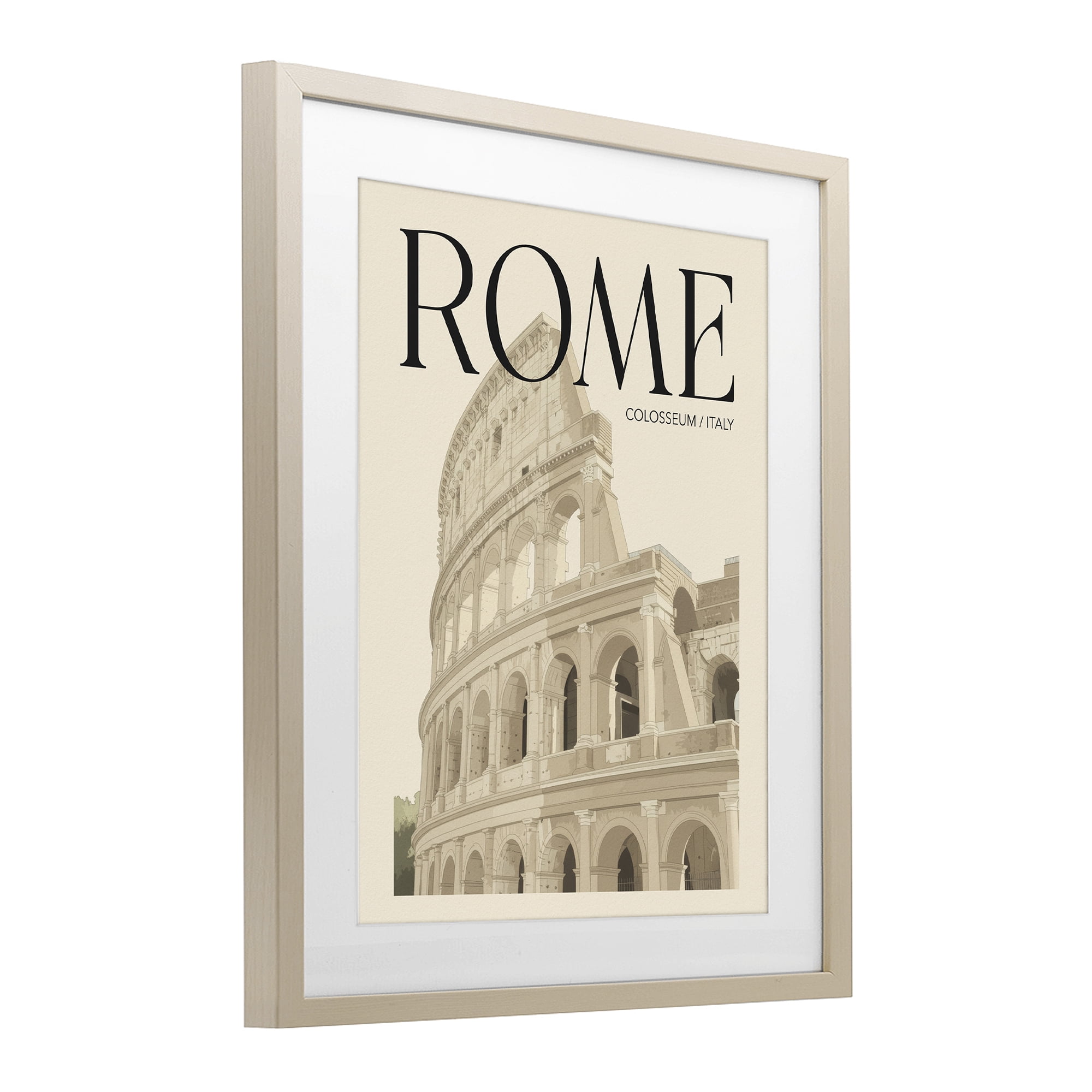Stupell Industries Vintage Rome Colosseum Birch Framed Print Under Glass, design by Andreas Magnusson