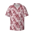 thumbnail image 2 of Lsque Orchids Flowers print Men's Cuban Collar Short Sleeve Shirt Summer Beachwear Casual Button Down Fashionable Vacation Leisure Shirt-Large, 2 of 7