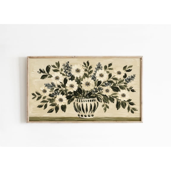 Vintage Floral Frame Wall Art Print Cottagecore Home Decor