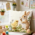 thumbnail image 7 of Fwttom Pillow Covers 18x18, Imitation Embroidery Easter Decorations Throw Pillow Covers, Short Lint Home Spring Decor for Bedroom Couch Cushion Cover, 7 of 7