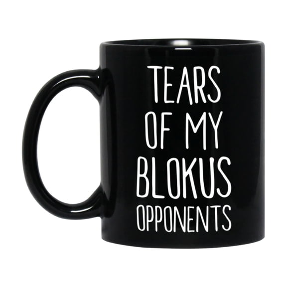 Funny Board Game Mug, Tears Of My Blokus Opponents, 11oz or 15oz Black Ceramic Coffee Cup Gift for Blokus Players