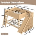 thumbnail image 6 of Newest Full Over Full Solid Wood Bunk Bed with Slide & Ladders, Built-in Storage Shelves & Low Profile Design for Bedroom, Natural, 6 of 13