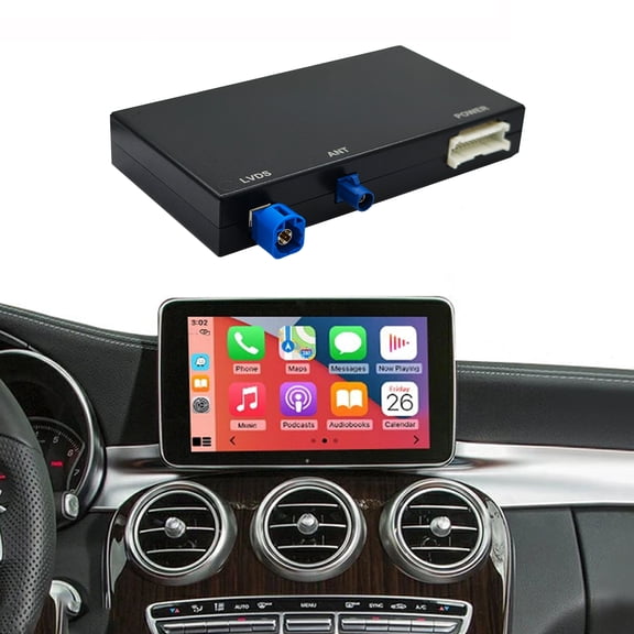 Wireless Carplay Retrofit Kit Decoder Module for Mercedes Benz NTG5.0 B C GLC CLA GLA Class W205 2015-2018 Year, Support Wireless Android Auto, Reverse Camera, Original Car OEM Control