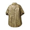 thumbnail image 6 of Tisuna Mens Shirts Short Sleeve Button Down Breathable Summer T-Shirts Mens Classic Collared Beach Shirts For Holiday Casual Wear Gold Size L, 6 of 6