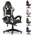 thumbnail image 1 of Bigzzia Gaming Chair Office Chair, Ergonomic Game Chair with Height Adjustable Headrest and Lumbar Support for Adults Teens, Black & White, 1 of 7