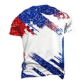 thumbnail image 5 of UVEASISHA Men's USA Flag T-Shirt Patriotic Freedom Graphic Tee Independence Day Short Sleeve Tie Dye Print Tshirts Soft Stretchy Gym Muscle Tees Wine L, 5 of 6