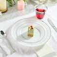 thumbnail image 4 of Gold Plastic Plates Set of 60  Disposable Plastic Party Plates with Gold Rim 30 Dinner Plates 10” and 30 Salad Dessert Appetizer Plates 7”  Elegant Fancy Heavy Duty Wedding Party Plates, 4 of 5
