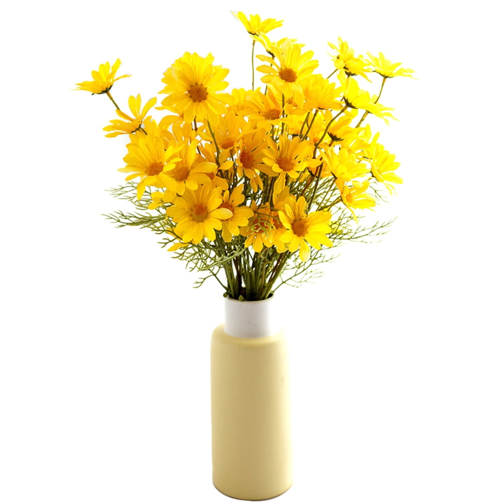 8 Pcs Artificial Daisy Flowers UV Resistant Outdoor Fake Wildflowers