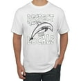 thumbnail image 2 of Wild Bobby Respect The Locals Save Our Oceans Dolphin Animal Lover Men Graphic Tee, White, Small, 2 of 6
