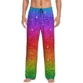 thumbnail image 2 of Picia Rainbow Glitter Mens Soft Woven Cotton Elastic Waistband Sleep Pajama Pant Lounge Sleep Pant With Pockets And Drawstring-Large, 2 of 9