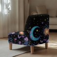 thumbnail image 5 of HELLHERO Elastic Bottom Slipper Chair Cover Soft Fabric Stain Protection Armless Accent Chair Cover Slipcover for Living Room, Moon Star Flower Field, 5 of 8