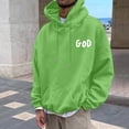 thumbnail image 3 of MHFRRA Sudadera Informal con Capucha para Hombre, de Manga Larga, con Diseño Estampado para Uso Diario, Cómoda Sudadera con Capucha para Otoño E Invierno Verde, 3 of 6