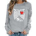 thumbnail image 3 of Womens Halloween Oversized Sweatshirt Plus Size Casual Crew Neck Pullover Tops Skeleton Graphic Loose Fit Long Sleeve Shirts, 3 of 6