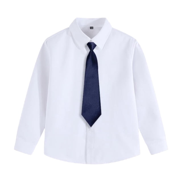 Odeerbi Camisa de Vestido de Chicos y Niñas Con Corbata Camisas de Uniforme Escolar de Manga Larga