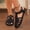 Black, variant on Womens Fisherman Gladiator Braided Flat Sandal Cute Woven Strappy Closed Toe Shoes for Summer White