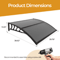 thumbnail image 4 of Tcbosik 40" x 40" Door Awning Exterior, Polycarbonate Window Canopy, UV Rain Snow Protection Shelter for House, Porch, Patio, Deck, Black & Brown, 4 of 11
