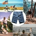 thumbnail image 4 of Men's Classic Relaxed Cargo Short Lightweight Multi Pocket Casual Outdoor Hiking Shorts(1Slate Blue,36), 4 of 4
