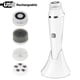 thumbnail image 1 of Cepillo limpiador facial recargable Ipx7, cepillos faciales impermeables para limpieza y exfoliación de cabezales para spa facial, blanco, 1 of 5