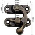 thumbnail image 2 of Gancho De Pestillo De Cerraduras De Cuerno De Metal De 20 Piezas, Bronce, Adecuado Para Cajas De Madera Retro Y Joyeros, Equipado Con Tornillos De Montaje, 2 of 5