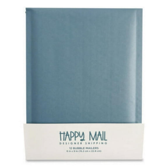 Happy Mail Designer Shipping 245154 Self-sealing Bubble Mailer, 6 X 9, Blue, 12/pack