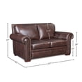 thumbnail image 2 of Hello Sofa Home Toulouse Traditional Top Grain Leather Loveseat in Brown, 2 of 5