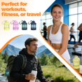 thumbnail image 3 of BooMetCheer - Paquete de 2 recipientes de prote&iacute;na en polvo para llevar con llavero y llavero, gran capacidad, transparente, a prueba de fugas, ideal para entrenamientos, fitness o viajes (, 3 of 8