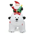 thumbnail image 4 of Gymax 6.5ft Inflatable Christmas Santa Riding Polar Bear Decoration w/ LED Light, 4 of 10