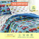 image 2 of Wildkin Kids 100% Cotton Comforter Set for Boys and Girls, Includes Twin Comforter and Sham (Trains, Planes & Trucks Blue)