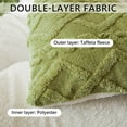 thumbnail image 3 of WOOW DEPOT Sherpa Reversible Comforter, 1 PCS Full Size Heavy 6lbs Warm Cozy, Taffeta Quilted & Sheared Craft 3D Jacquard Blanket Machine Washable, Green, 3 of 9