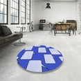 thumbnail image 4 of Ahgly Company Machine Washable Indoor Square Transitional Blue Orchid Blue Area Rugs, 5' Square, 4 of 7