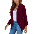 thumbnail image 5 of sovlvnd Summer Clearance Women's Over Size Loose Suit Open Front Cardigan Fitted Jacket Casual Office Cropped Solid Blazers Coat Tops, 5 of 7