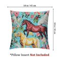 thumbnail image 4 of Ullo0ord Horse Pillow Cover, Chic Retro Blossom Throw Pillow Cover For Kids Teens Adult, Galloping Horse Cushion Case, Romantic Aesthetic Style 3D Animal Decorative Pillow Cover, Green Pink 22x22in, 4 of 7