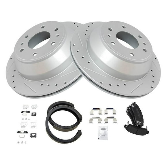 Rear Brake Pad Rotor and Parking Brake Kit - Compatible with 2002 - 2009 Chevy Trailblazer 2003 2004 2005 2006 2007 2008