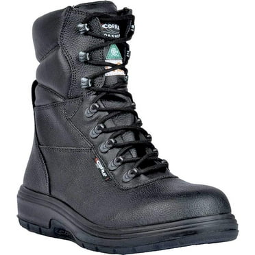 COFRA Leather Work Boots - US ROAD Treadless Asphalt Footwear - Size 13,Black