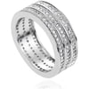 Women's CZ Silver-Tone Micro-Pave Wedding Band