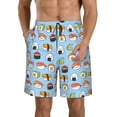 thumbnail image 2 of Uemuo Kawaii Sushi (2) Pattern Men's Swim Trunks Hawaiian Beach Bathing Suit Swimsuits Beach Quick-Dry Shorts with Pockets-XX-Large, 2 of 9