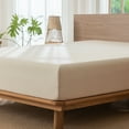 thumbnail image 5 of MooMee 100% Washed Cotton King Fitted Sheet Only Linen Like Textured Extra-Deep Pocket Breathable Soft 1-Piece(Almond Milk Grey, 78"x80"), 5 of 7