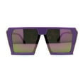 thumbnail image 3 of Womens Geometric Flat Top Racer Fashion Sunglasses Purple Mirror, 3 of 4