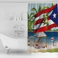 thumbnail image 2 of Shower Curtain, Puerto Rico Flag Frog Coconut Trees Waterproof Shower Curtain Set with Hooks for Bathroom Showers,Stalls and Bathtubs,60x72In Ocean Beach, 2 of 7