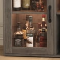 thumbnail image 3 of Maritcute Bar Cabinet with Power Outlets, Liquor Cabinet with Led Lights and Glass Holder, Storage Buffet Cabinet Coffee Bar Cabinet for Liquor, Wine Cabinet with Racks,Grey, 3 of 9
