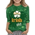 thumbnail image 2 of Blusas y camisas de manga larga y cuello redondo para niños, tallas medianas y grandes, informales, con estampado de San Patricio, mangas a ochos y cuello redondo, camisetas para niños., 2 of 5