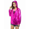 thumbnail image 5 of SLADYGLO Women Holographic Shiny Long Sleeve Full Metallic Zipper Jacket Hooded Jacket, 5 of 7